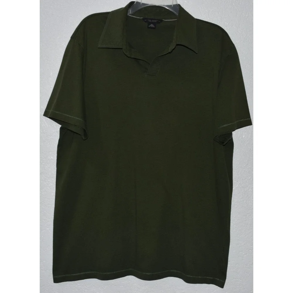 Banana Republic Mens XL Polo Shirt 100% Pima Cotton Olive Green Short Sleeve